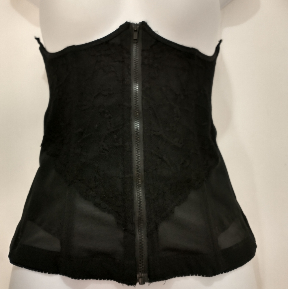 CoCo Secret Shapewear Under Bust Spandex Lace Front Zip-up Size L
